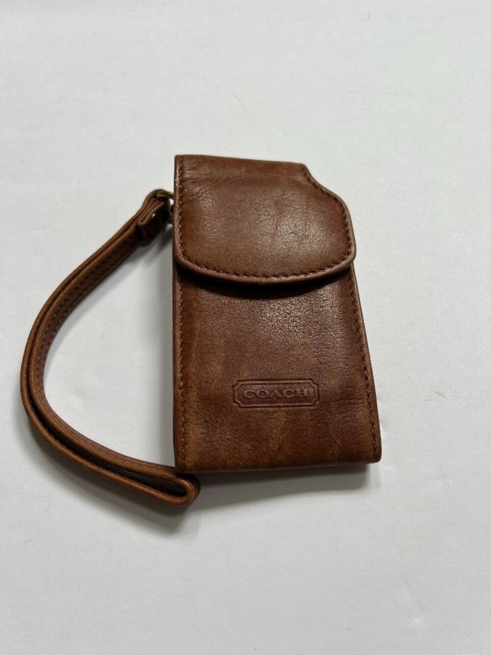 Coach Vintage Brown Glove Tanned Leather Cell Phone Case